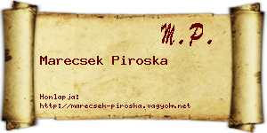 Marecsek Piroska névjegykártya